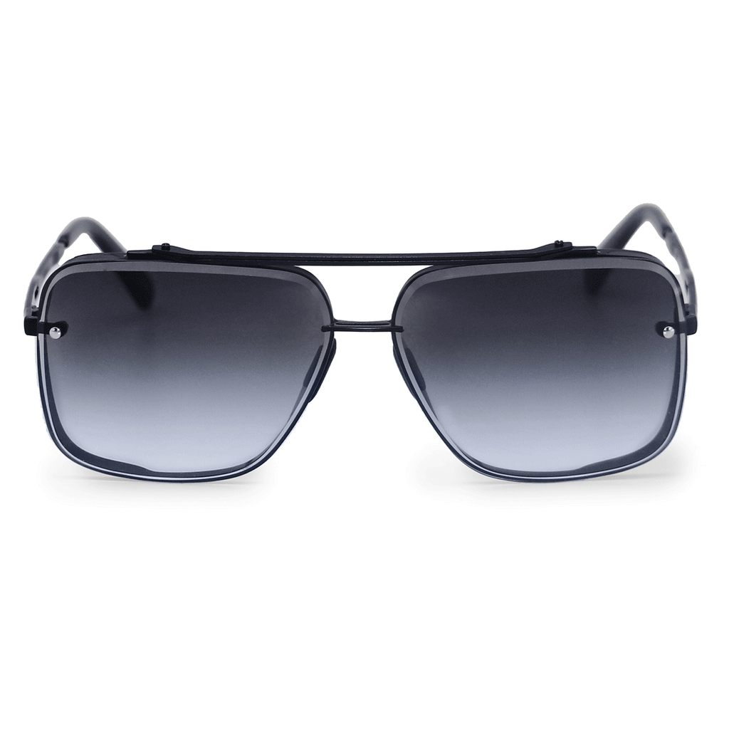 TopFoxx Bella Midnight Tangle-Free Oversized Square Aviator Sunglasses