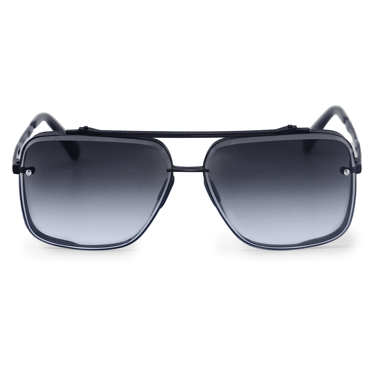 TopFoxx Bella Midnight Tangle-Free Oversized Square Aviator Sunglasses