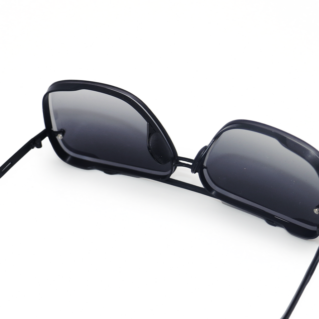 TopFoxx Bella Midnight Tangle-Free Oversized Square Aviator Sunglasses