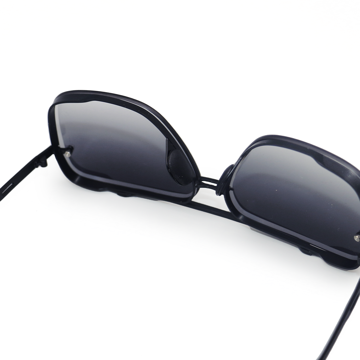 TopFoxx Bella Midnight Tangle-Free Oversized Square Aviator Sunglasses