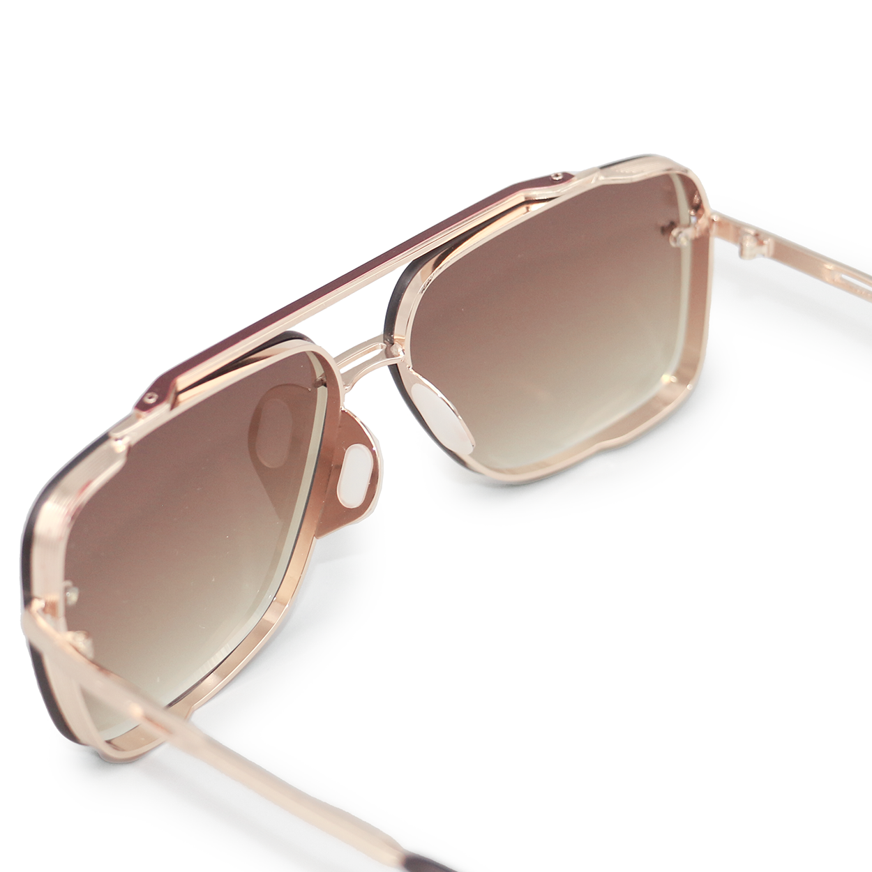 TopFoxx Smaller Bella Coffee Tangle-Free Oversized Square Aviator Sunglasses