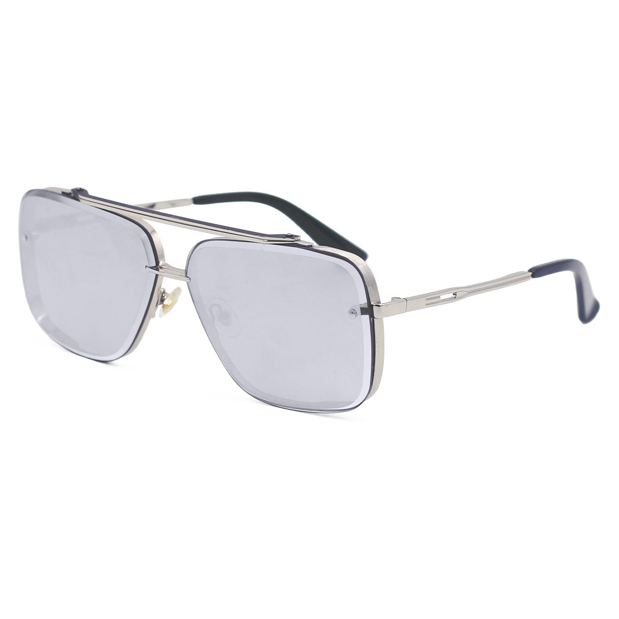 TopFoxx Bella Chrome Silver Oversized Square Aviator Sunglasses