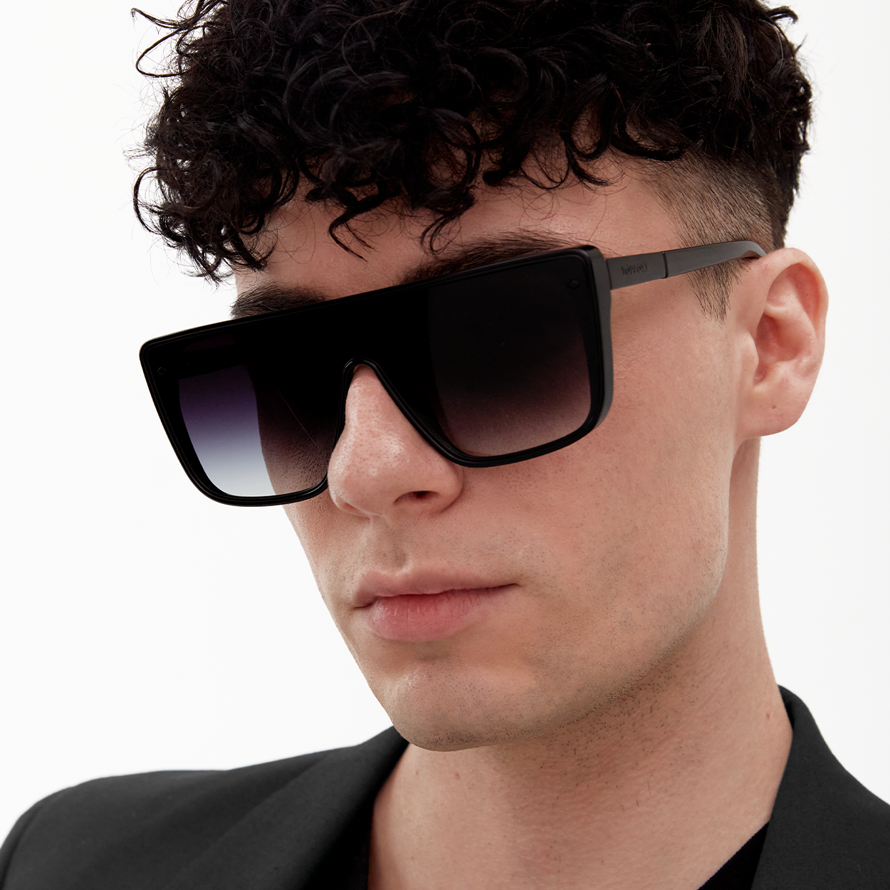 TopFoxx Sustainable Rayz Black Square Sunglasses