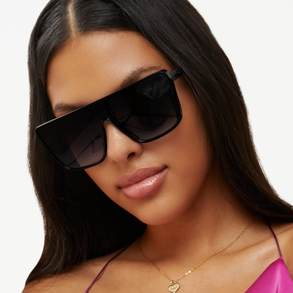 TopFoxx Sustainable Rayz Black Square Sunglasses