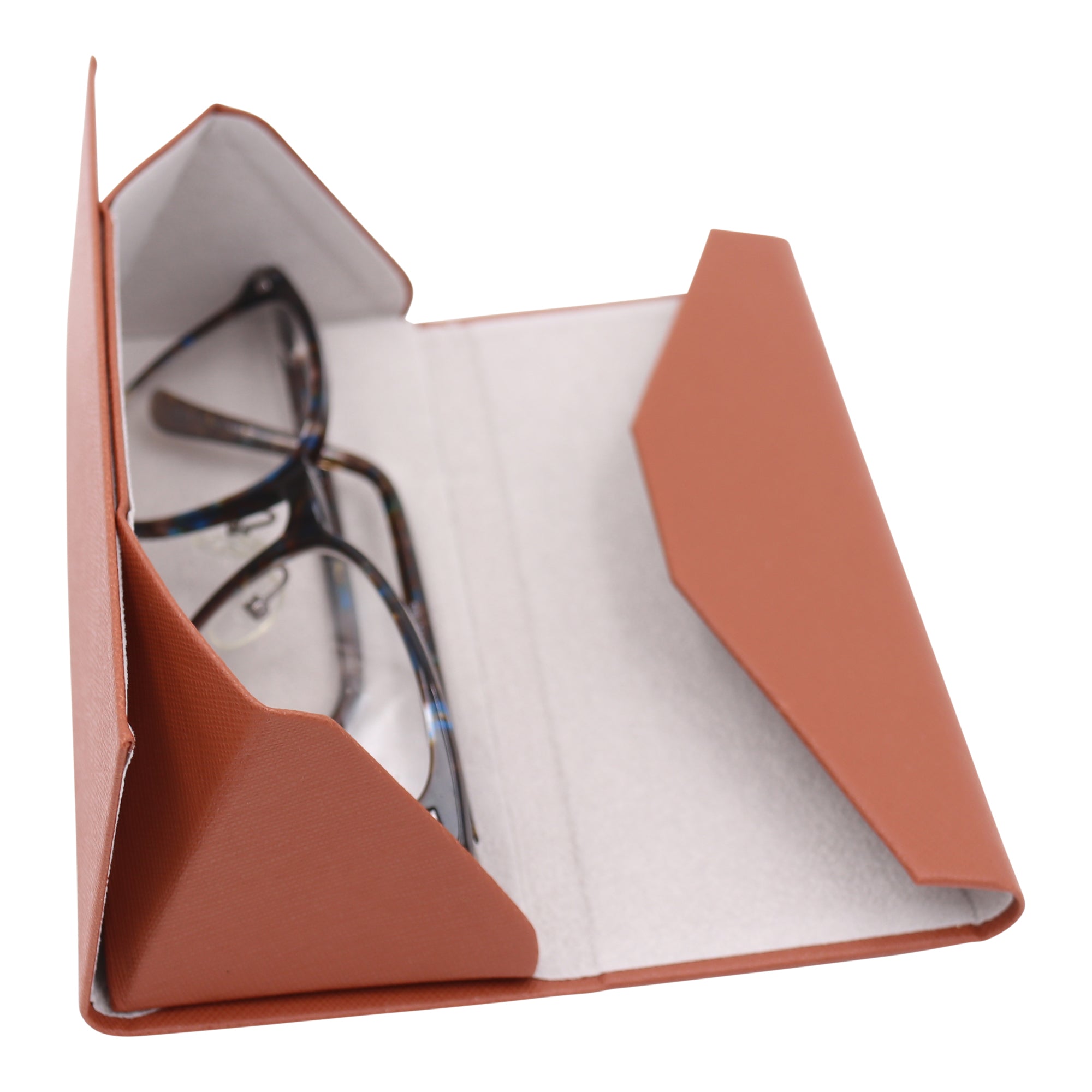 Brown Vegan Leather Glasses Case