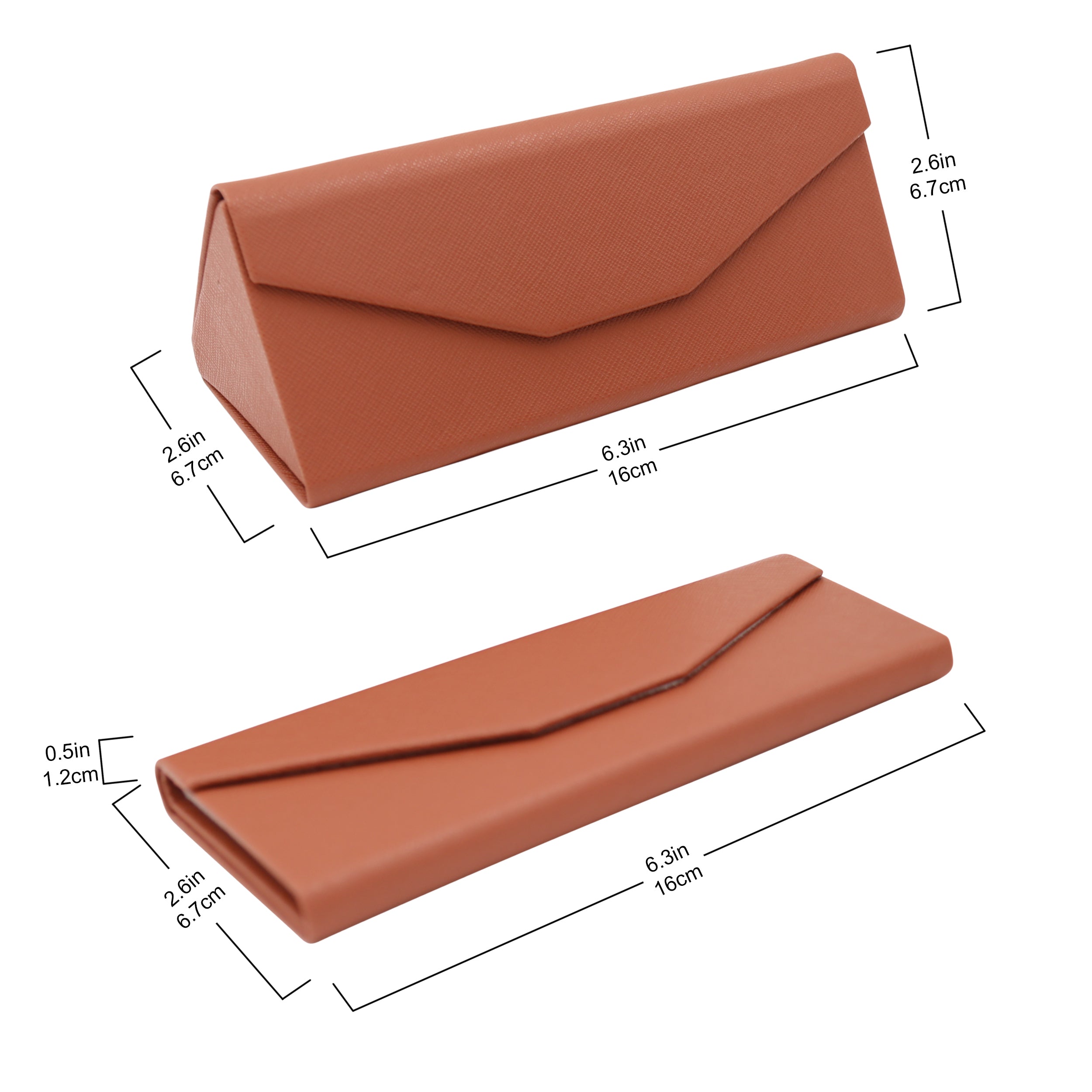Brown Vegan Leather Glasses Case