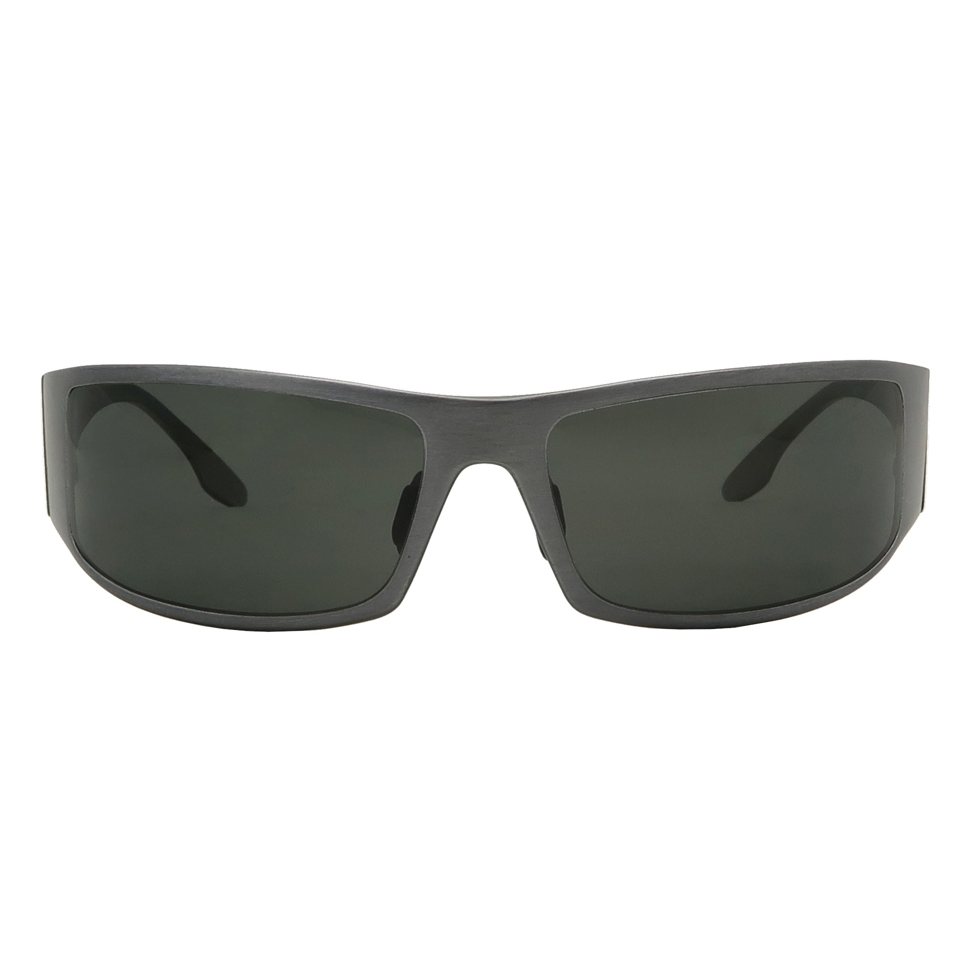 OutLaw Eyewear Fugitive TAC sunglasses in brushed gunmetal finish with polarized lenses and ANSI Z87.1-2015 safety rating.