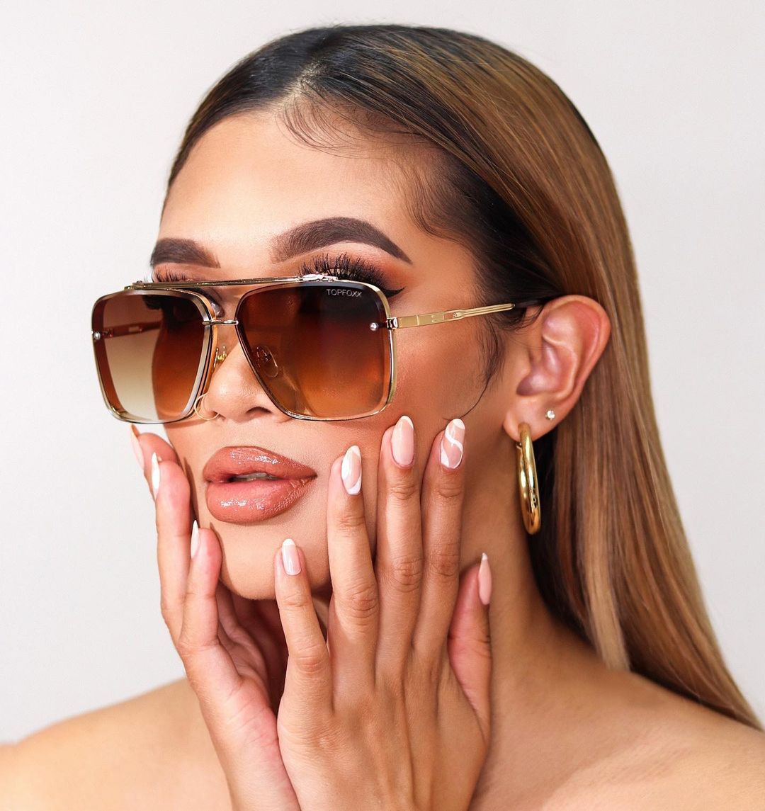 Bella Gold Aviator Sunglasses — Tangle-Free, UV400 Protection