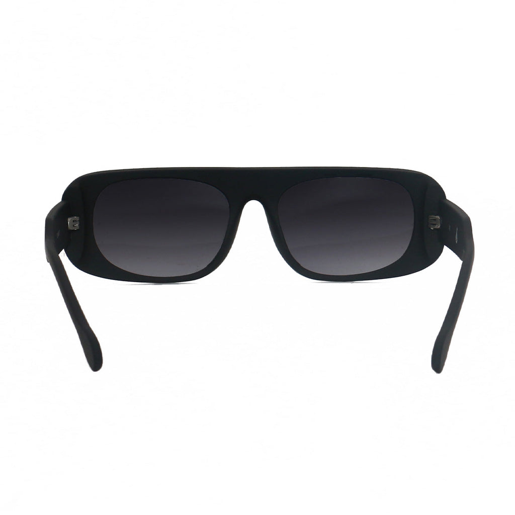 TopFoxx Claim It Black Rectangular Wrap Sunglasses