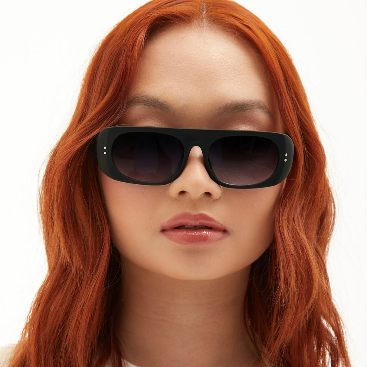 TopFoxx Claim It Black Rectangular Wrap Sunglasses