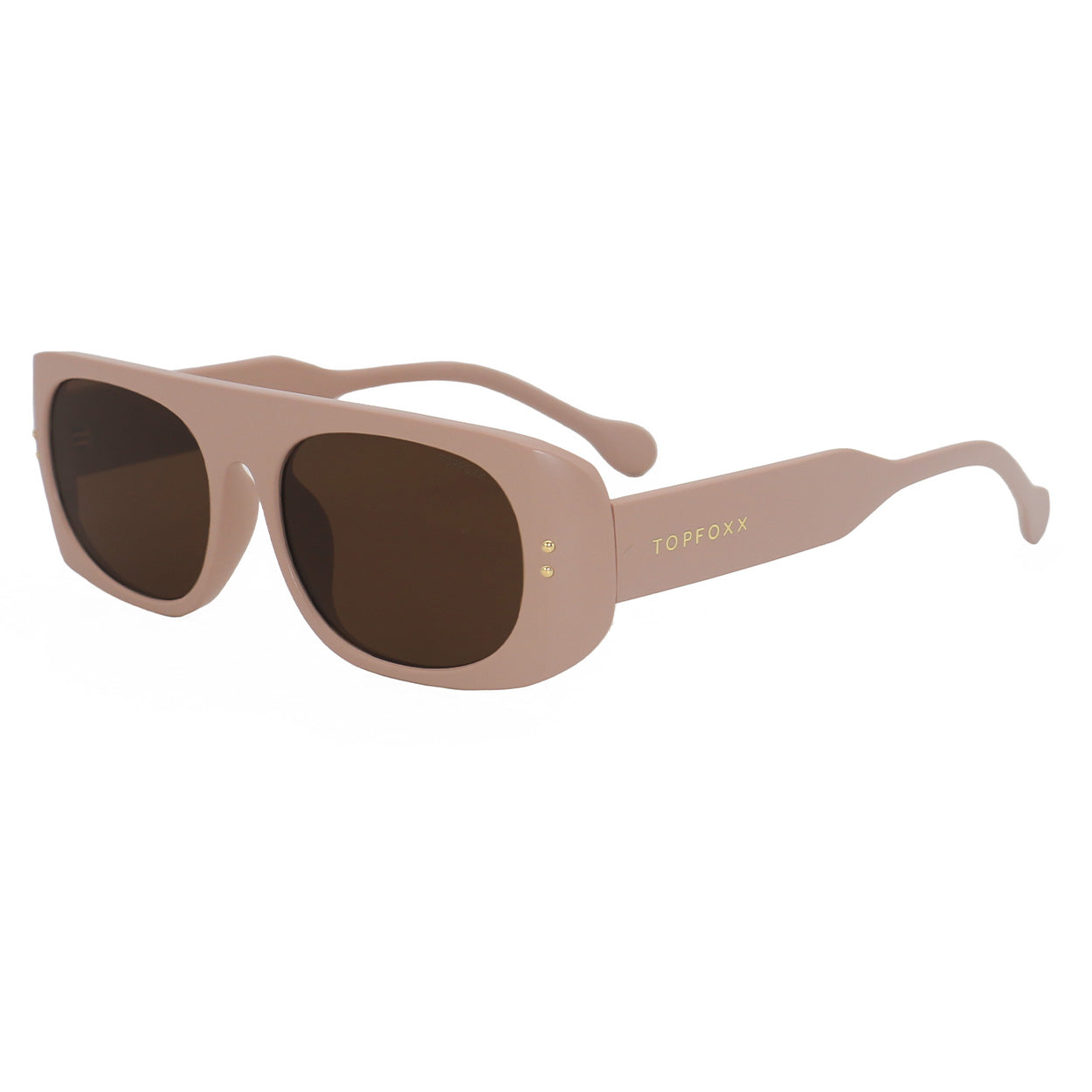 TopFoxx Claim It Pink Rectangular Wrap Sunglasses