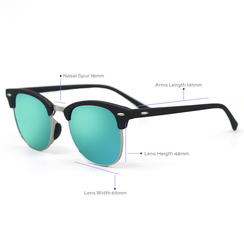 Masters Black Clubmaster Sunglasses — Tangle-Free, UV400 Protection