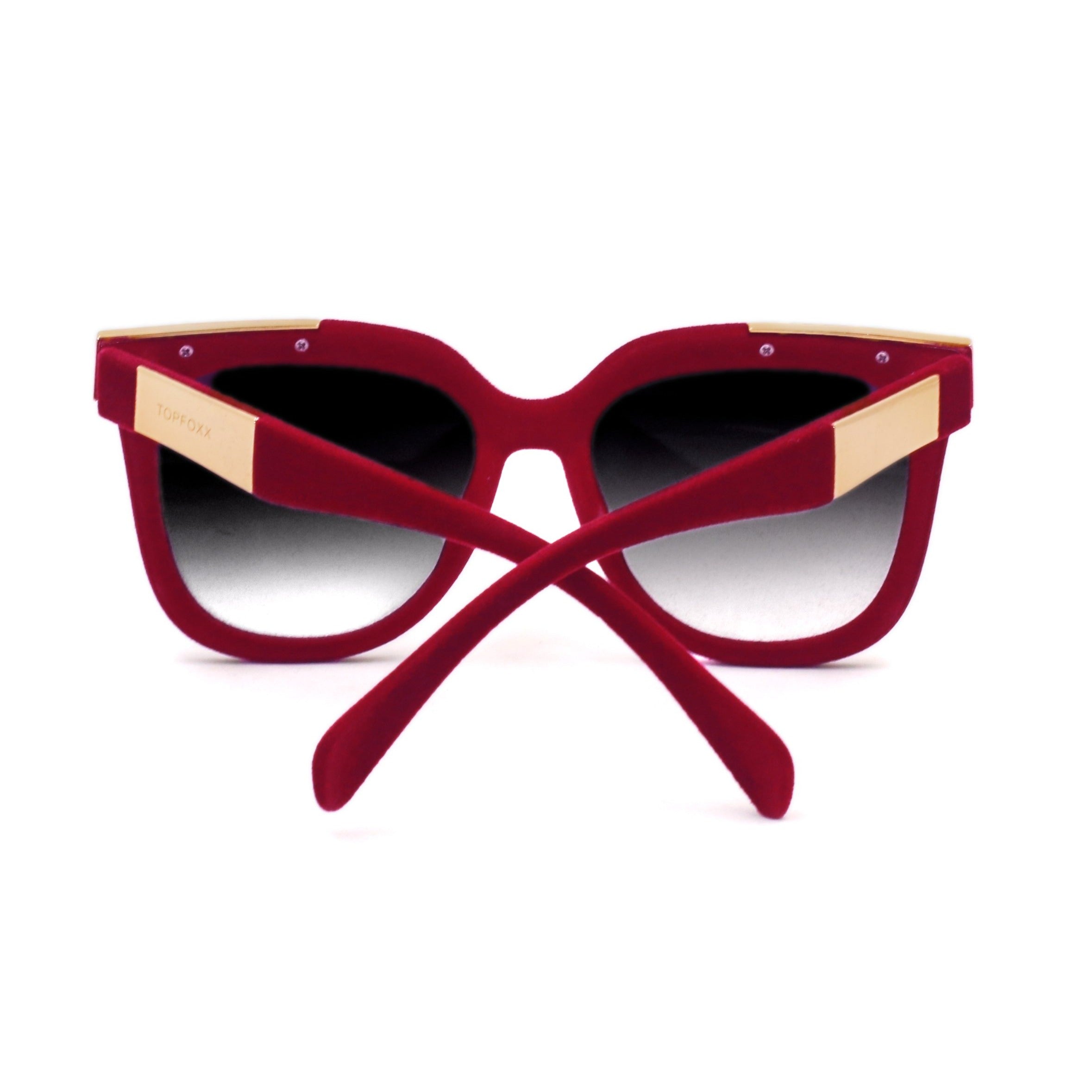 Coco Red Velvet Wayfarer Sunglasses — Bold Frames, UV400 Protection