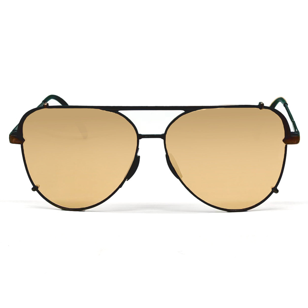 TopFoxx Cristina Mirrored Brown Tangle-Free Aviator Sunglasses