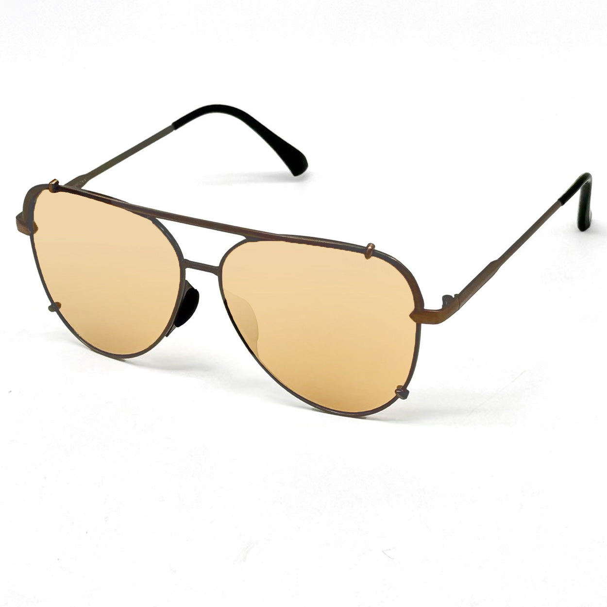 TopFoxx Cristina Mirrored Brown Tangle-Free Aviator Sunglasses