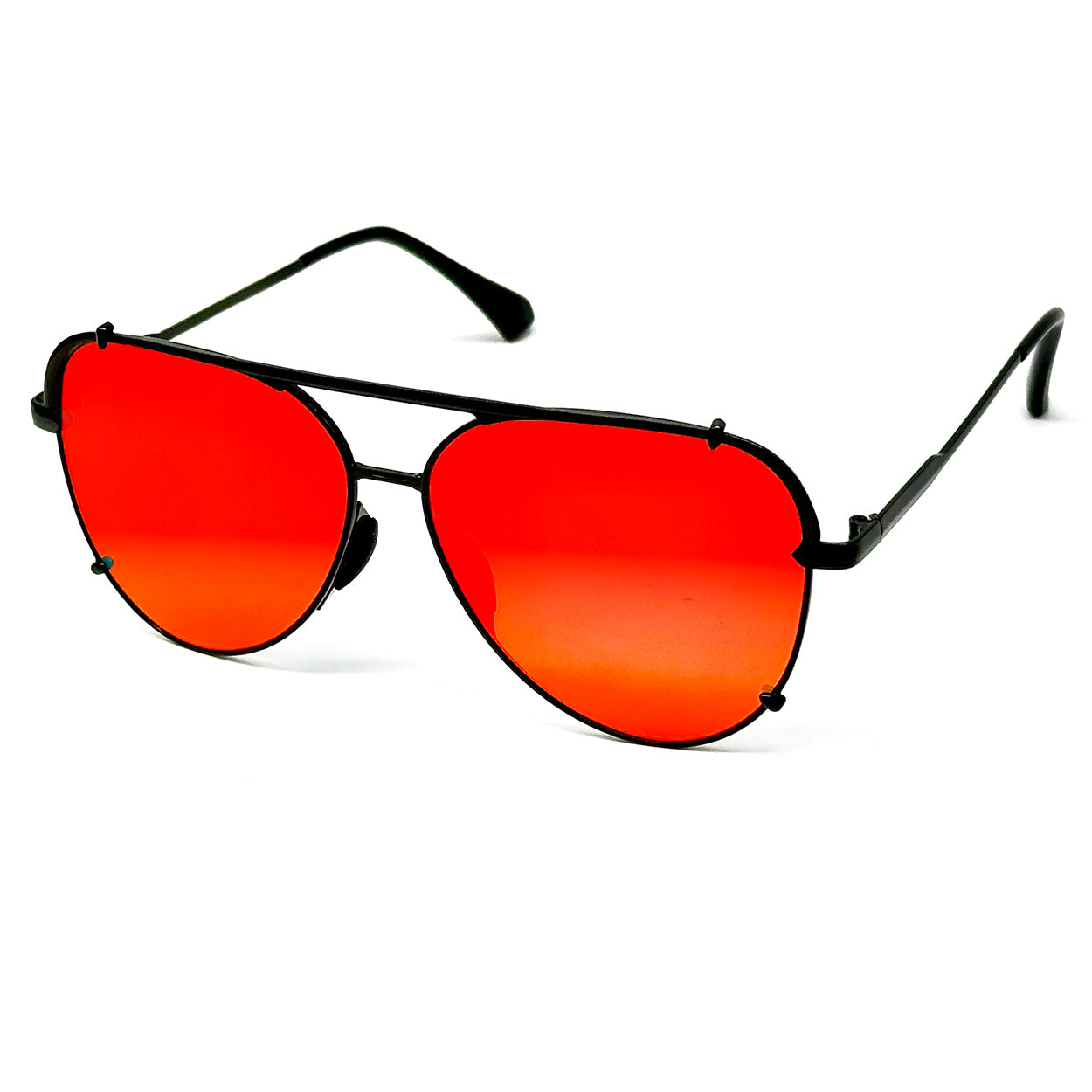 TopFoxx Cristina Mirrored Red Tangle-Free Aviator Sunglasses