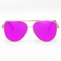 TopFoxx Cristina Mirrored Pink Tangle-Free Aviator Sunglasses
