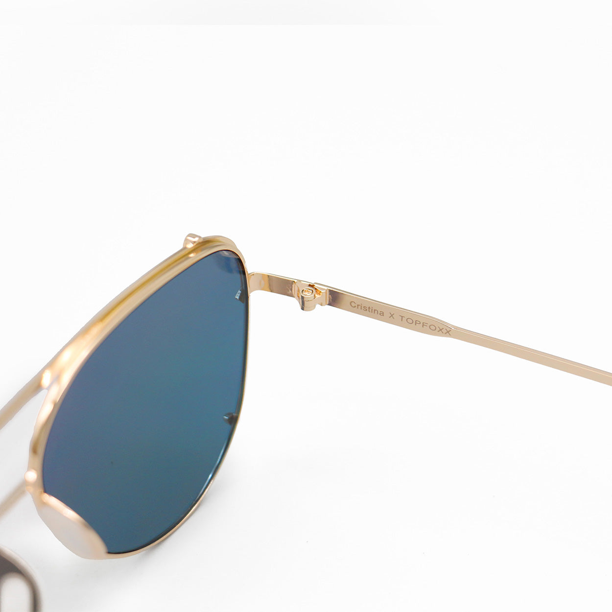 TopFoxx Cristina Mirrored Pink Tangle-Free Aviator Sunglasses
