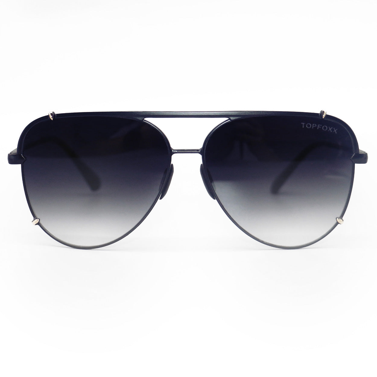 TopFoxx Cristina Faded Black & Gold Tangle-Free Aviator Sunglasses
