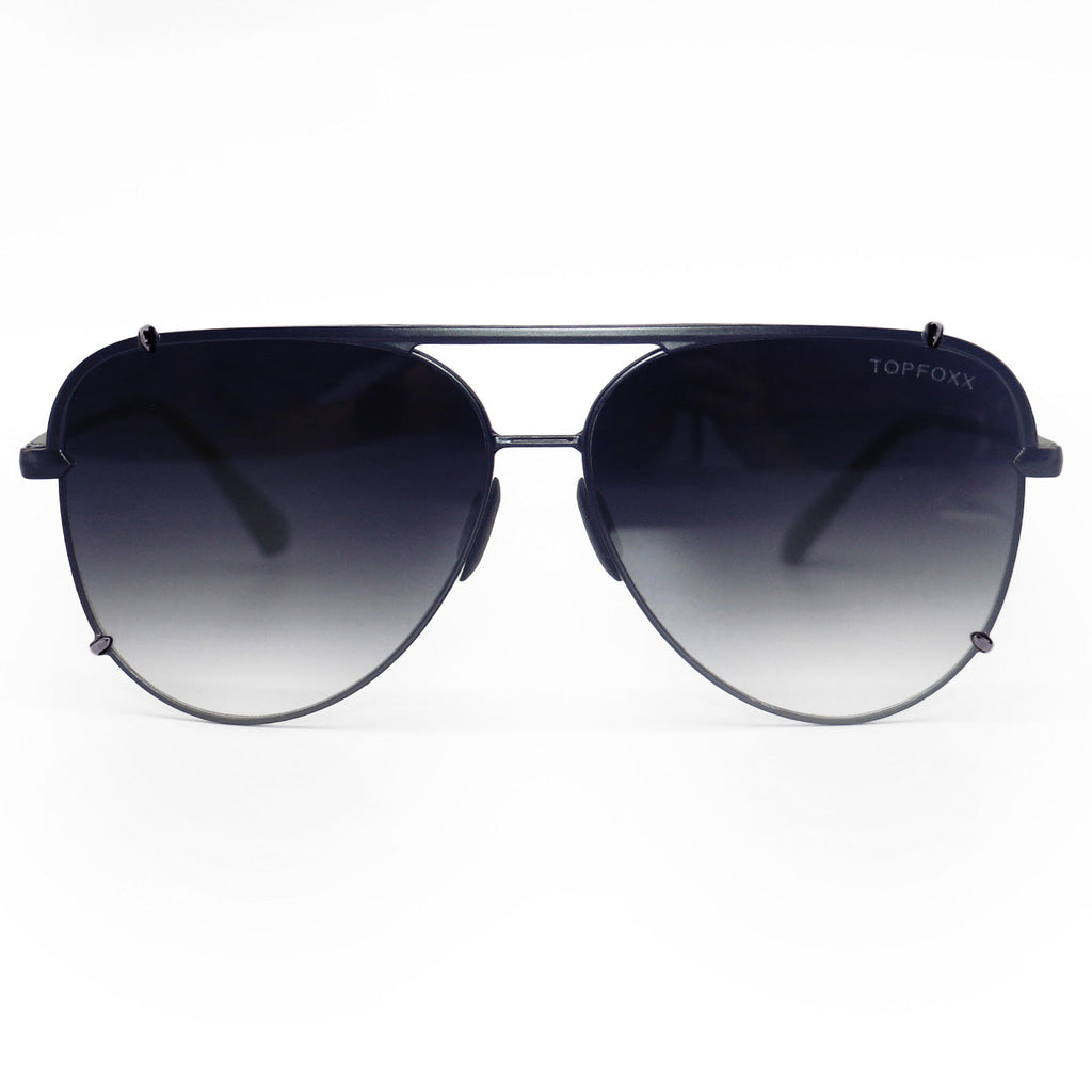 TopFoxx Cristina Faded Black Tangle-Free Aviator Sunglasses