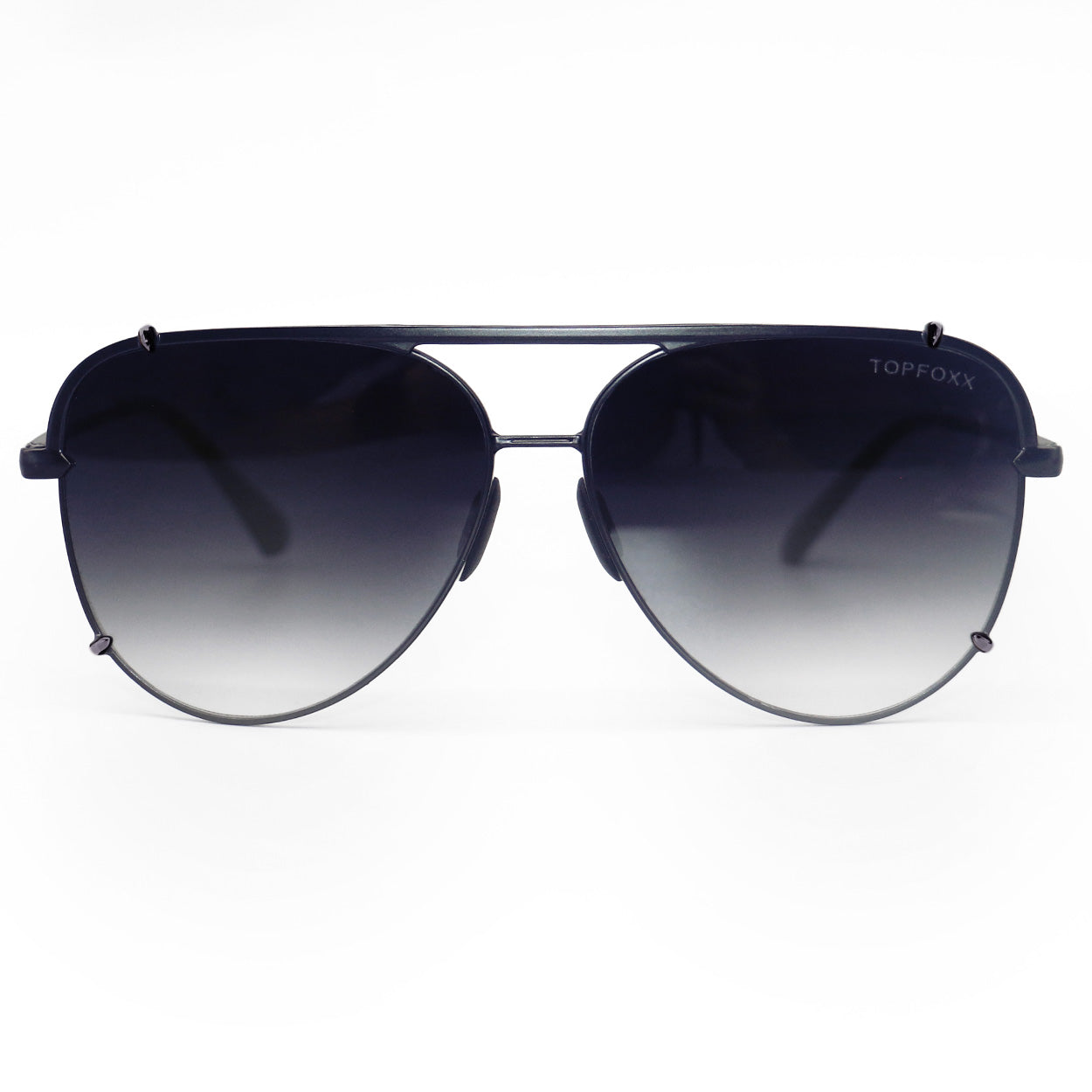 TopFoxx Cristina Faded Black Tangle-Free Aviator Sunglasses