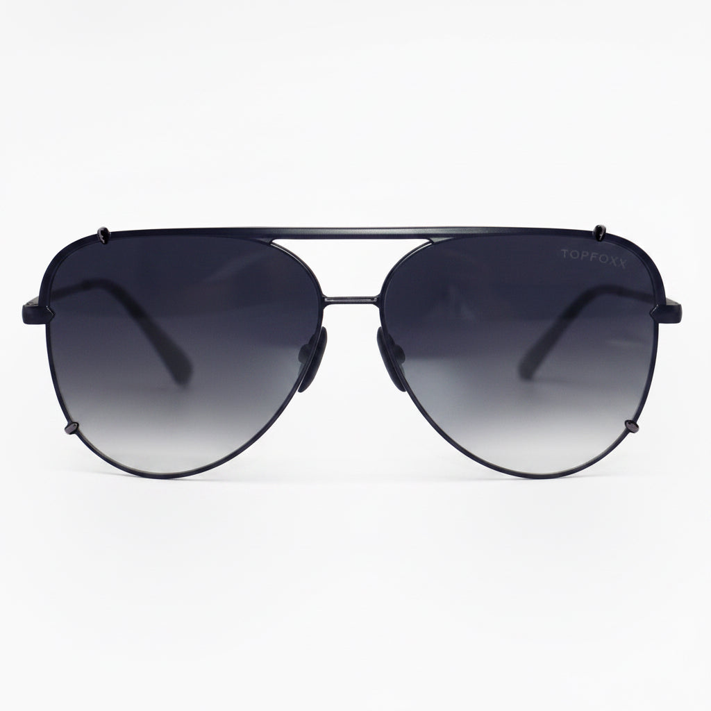 TopFoxx Cristina Faded Black Tangle-Free Aviator Sunglasses