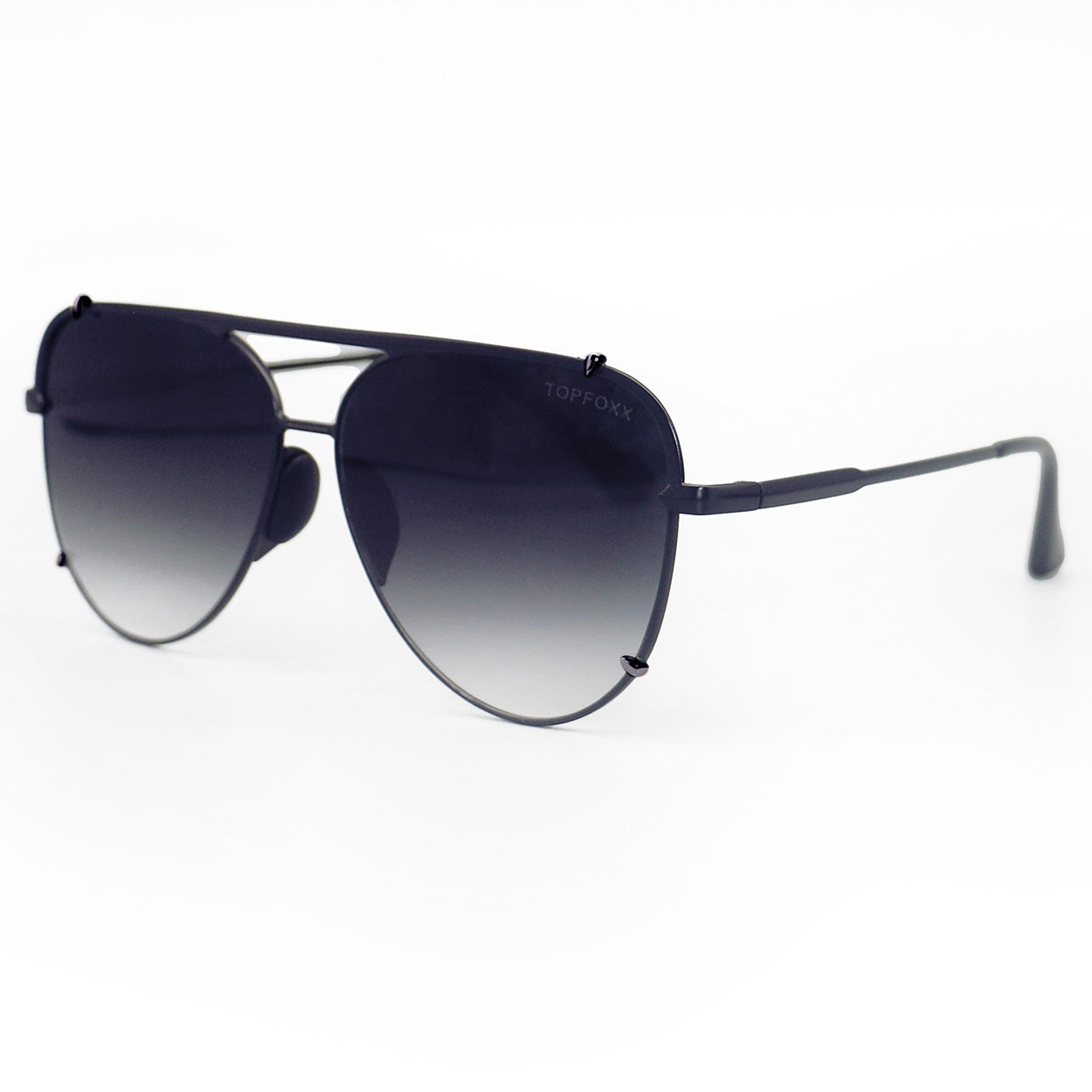 TopFoxx Cristina Faded Black Tangle-Free Aviator Sunglasses