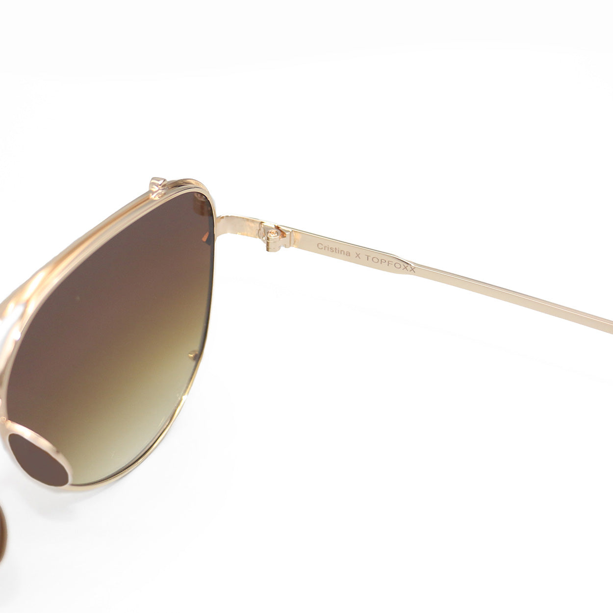 TopFoxx Cristina Faded Brown Tangle-Free Aviator Sunglasses