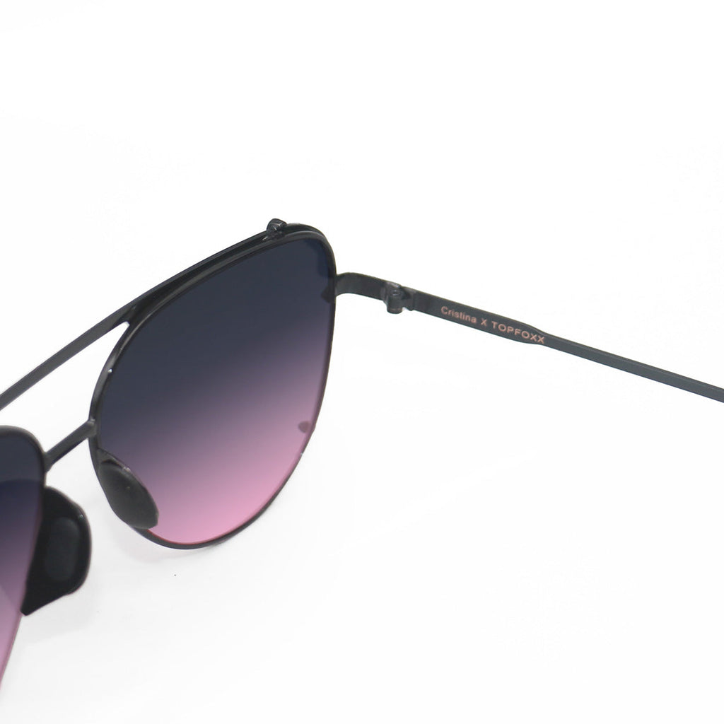 TopFoxx Cristina Faded Purple & Pink Tangle-Free Aviator Sunglasses