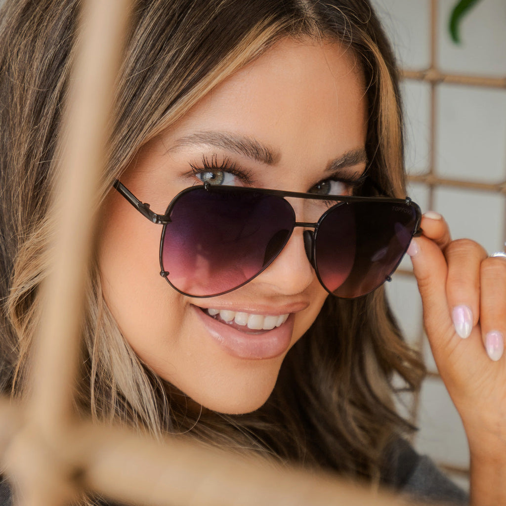 TopFoxx Cristina Faded Purple & Pink Tangle-Free Aviator Sunglasses
