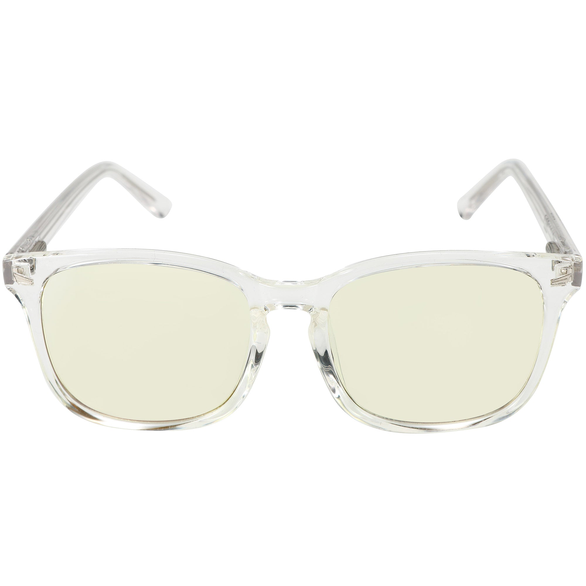 Blue Light Glasses by Sleep ZM with crystal yellow lenses, stylish daytime wayfarer design for computer use.
