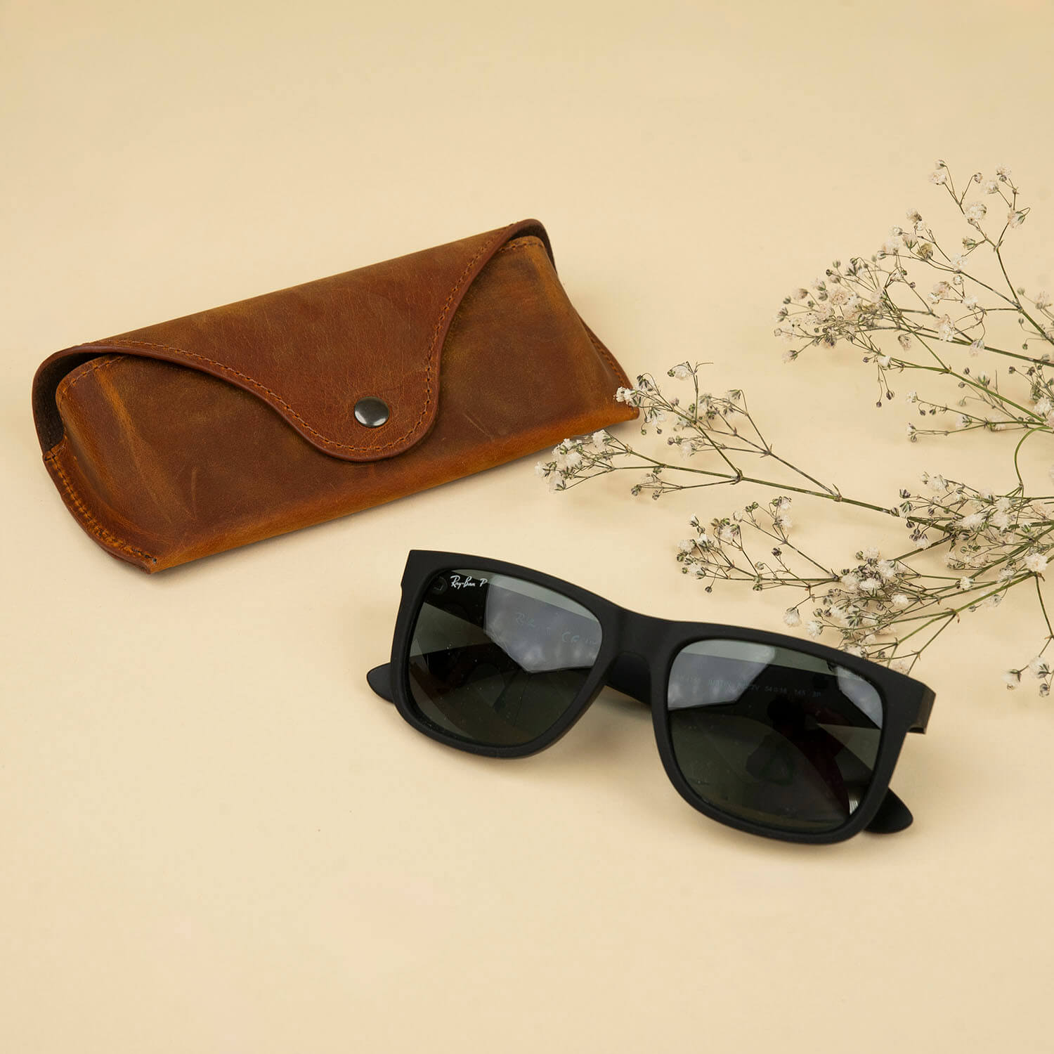 Dark Brown Leather Sunglasses Case