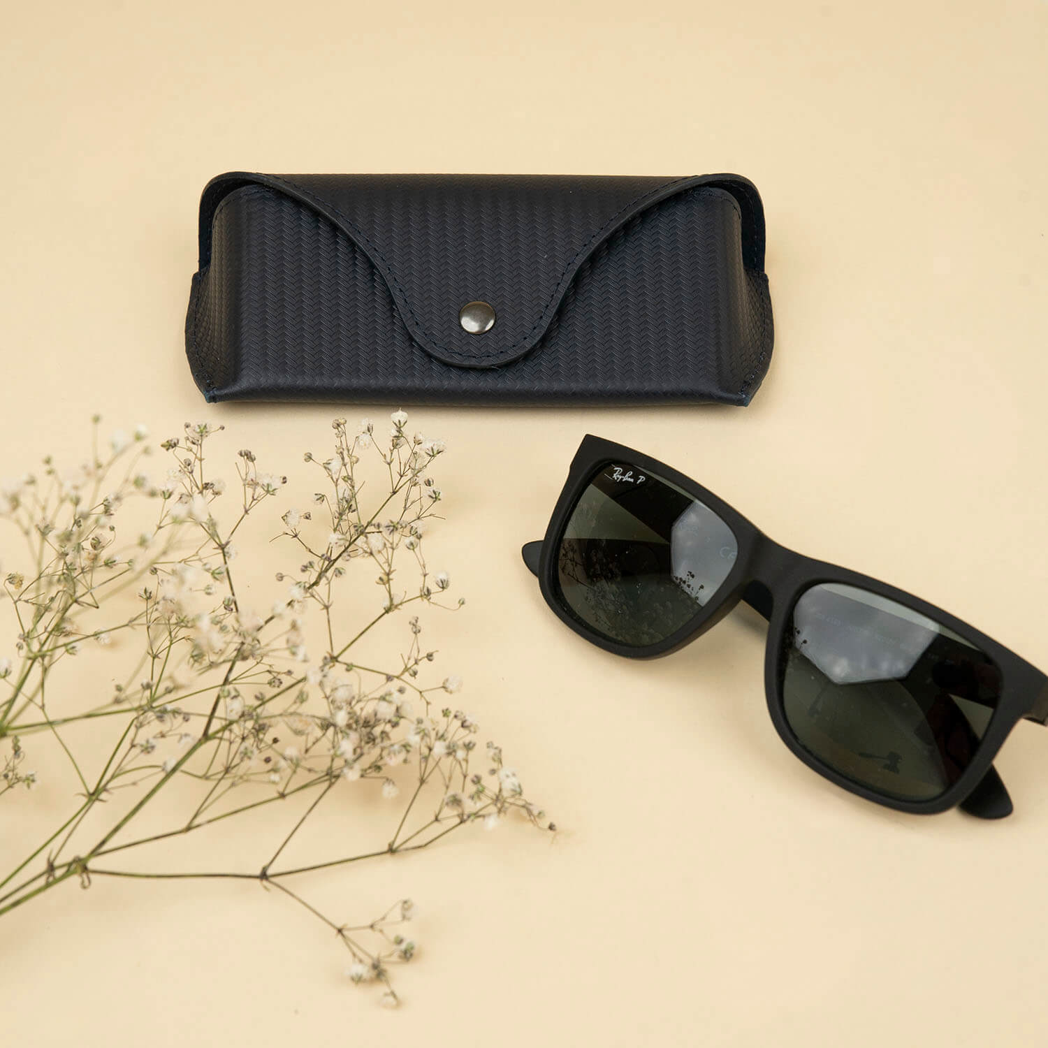 Black Leather Sunglasses Case