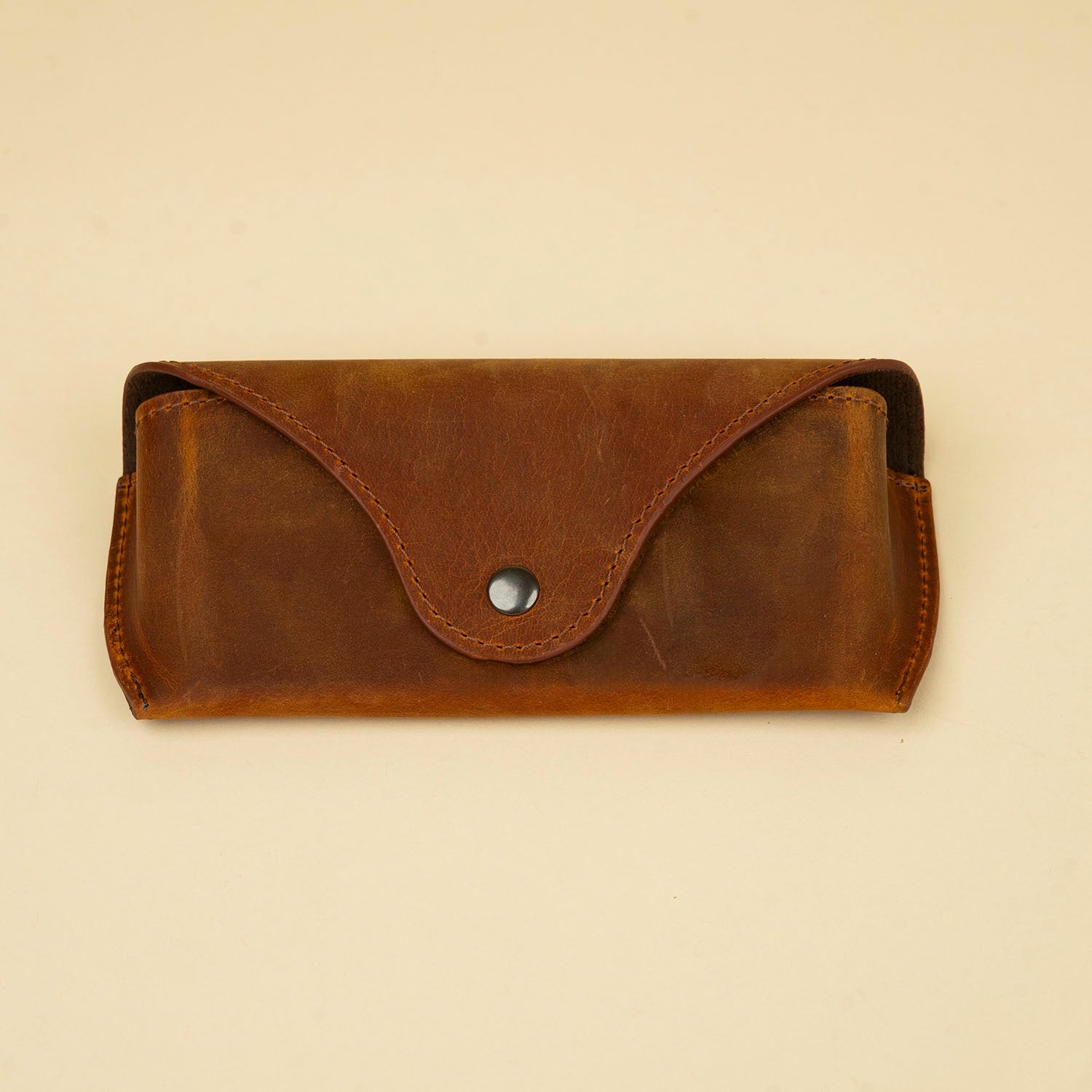 Dark Brown Leather Sunglasses Case