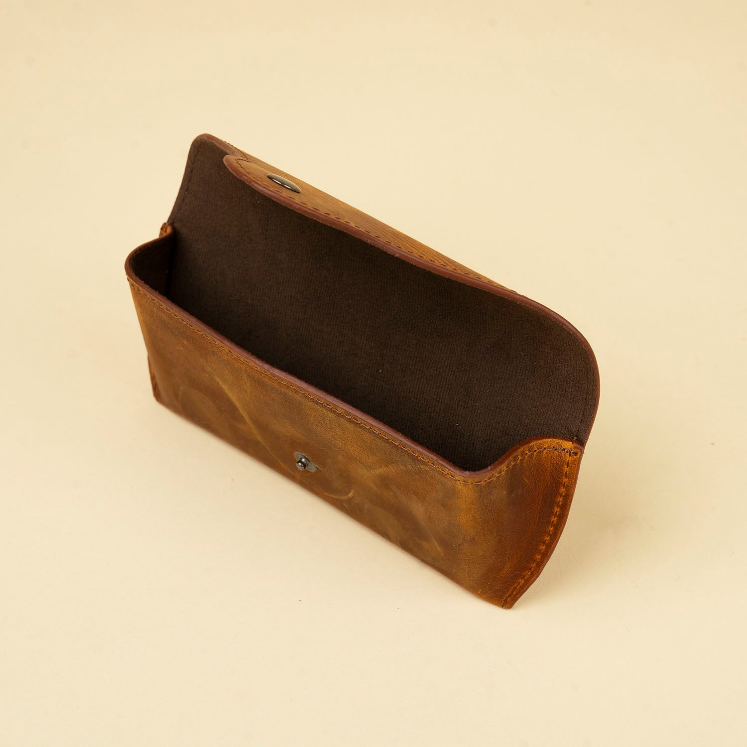 Dark Brown Leather Sunglasses Case