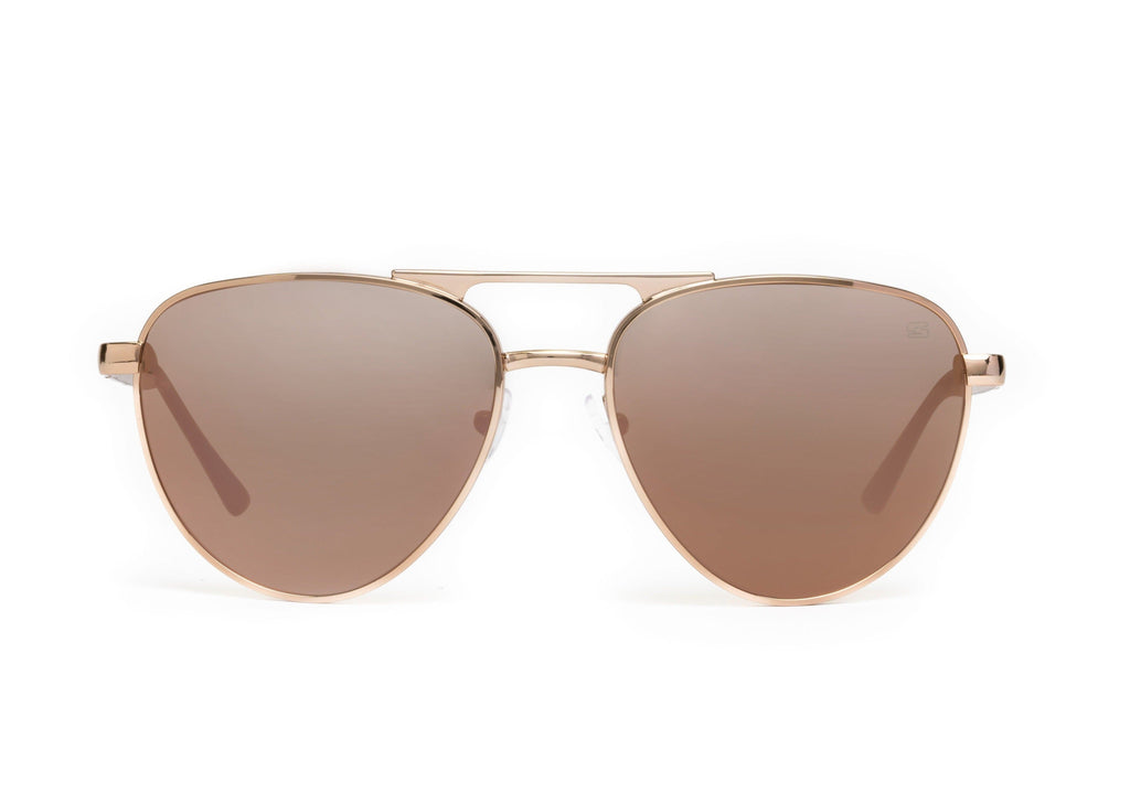 Skeleton Optics Dara Aviator Rose Gold Polarized Sunglasses for Men & Women