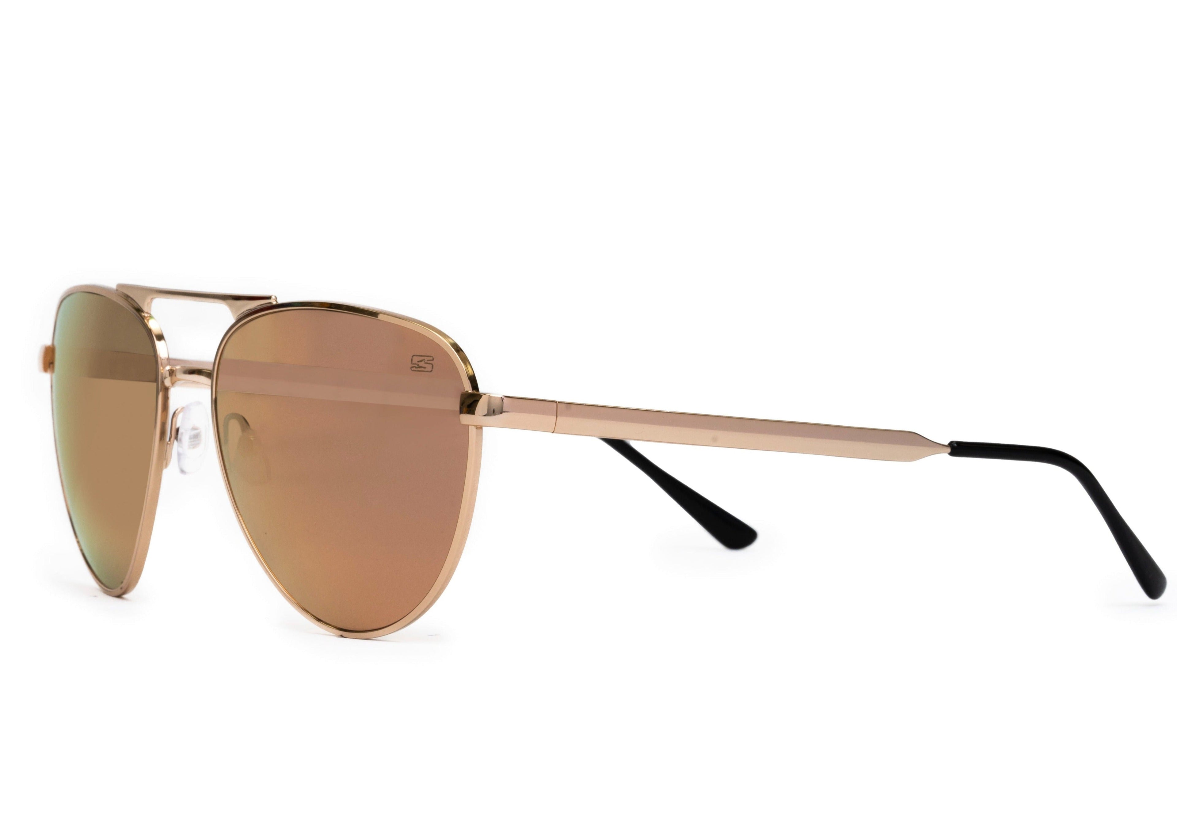 Skeleton Optics Dara Aviator Rose Gold Polarized Sunglasses for Men & Women