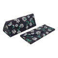 Chamomile vegan leather folding glasses case with magnetic closure, featuring a daisy flower design for sunglasses and eyeglasses.