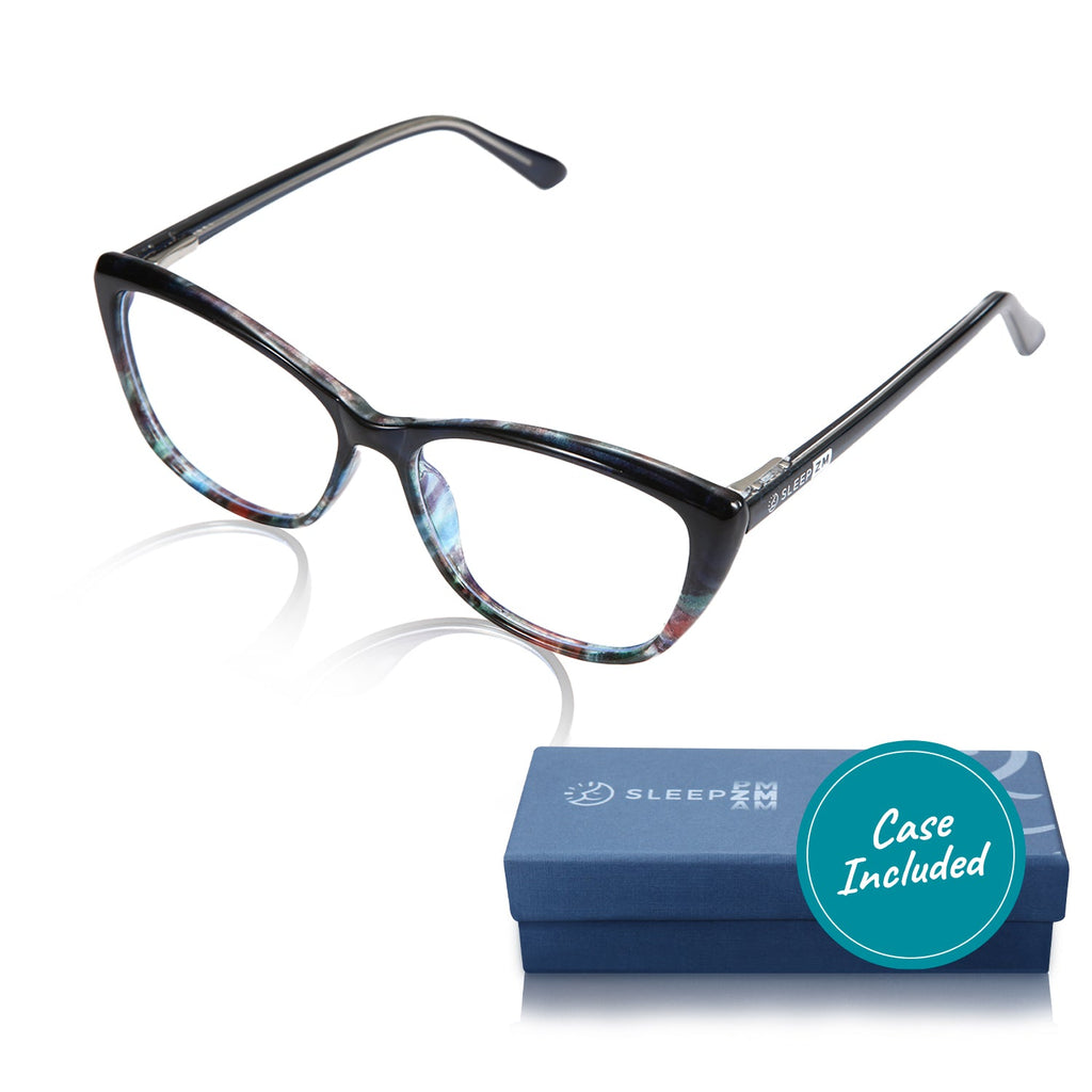 Blue Light Glasses by Sleep ZM in Mystic Blue, daytime computer glasses with sleek design and blue-tinted lenses for screen protection.