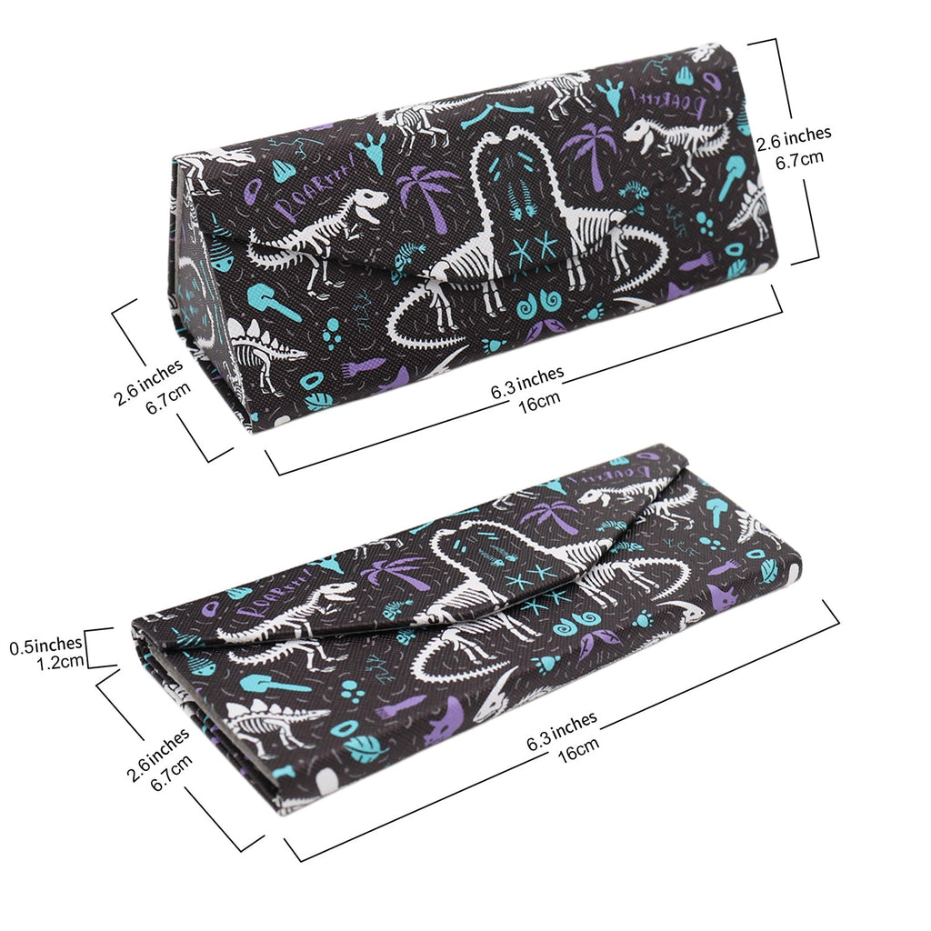 Dinosaur Fossils Print Vegan Leather Glasses Case