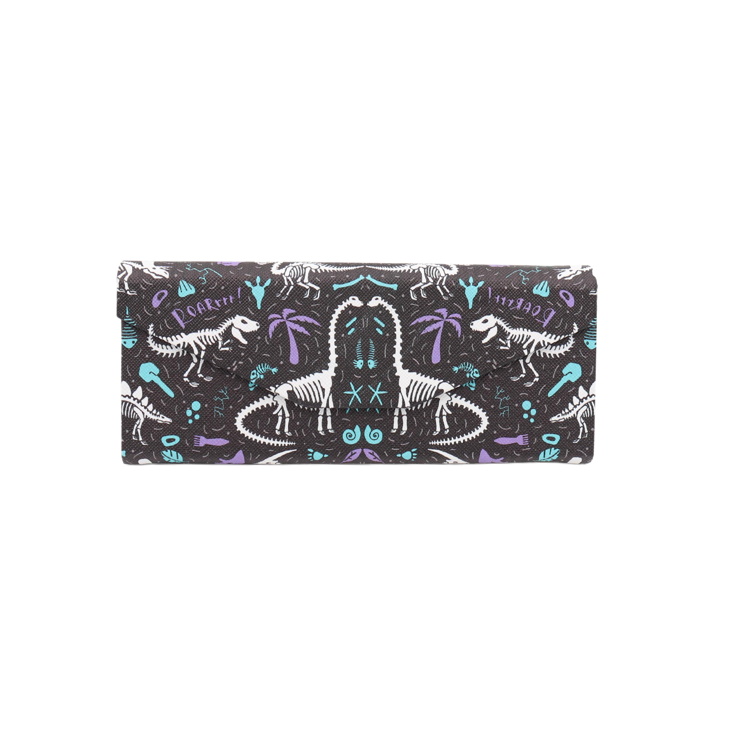 Dinosaur Fossils Print Vegan Leather Glasses Case