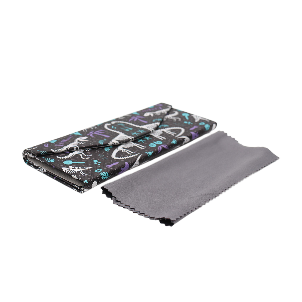 Dinosaur Fossils Print Vegan Leather Glasses Case