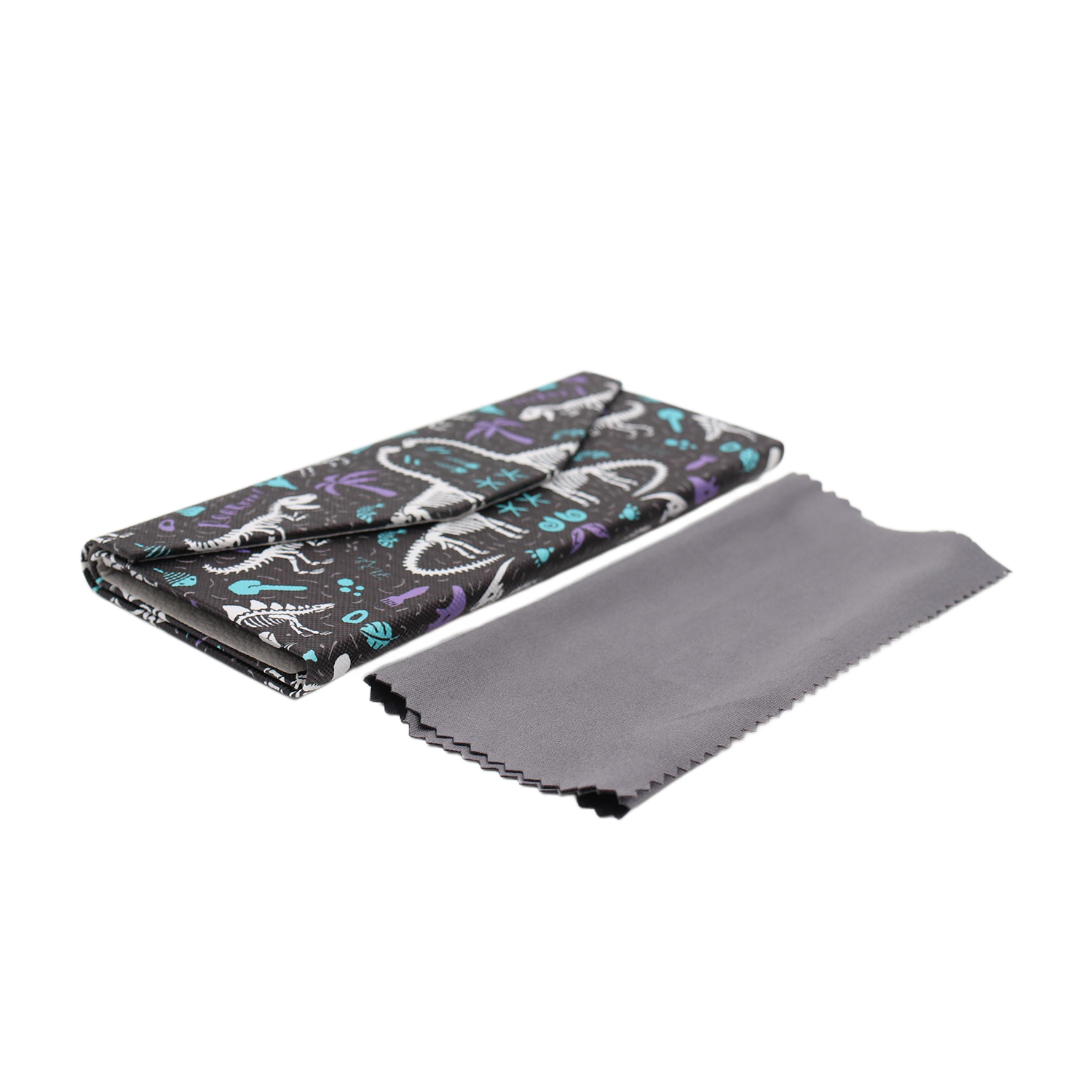 Dinosaur Fossils Print Vegan Leather Glasses Case