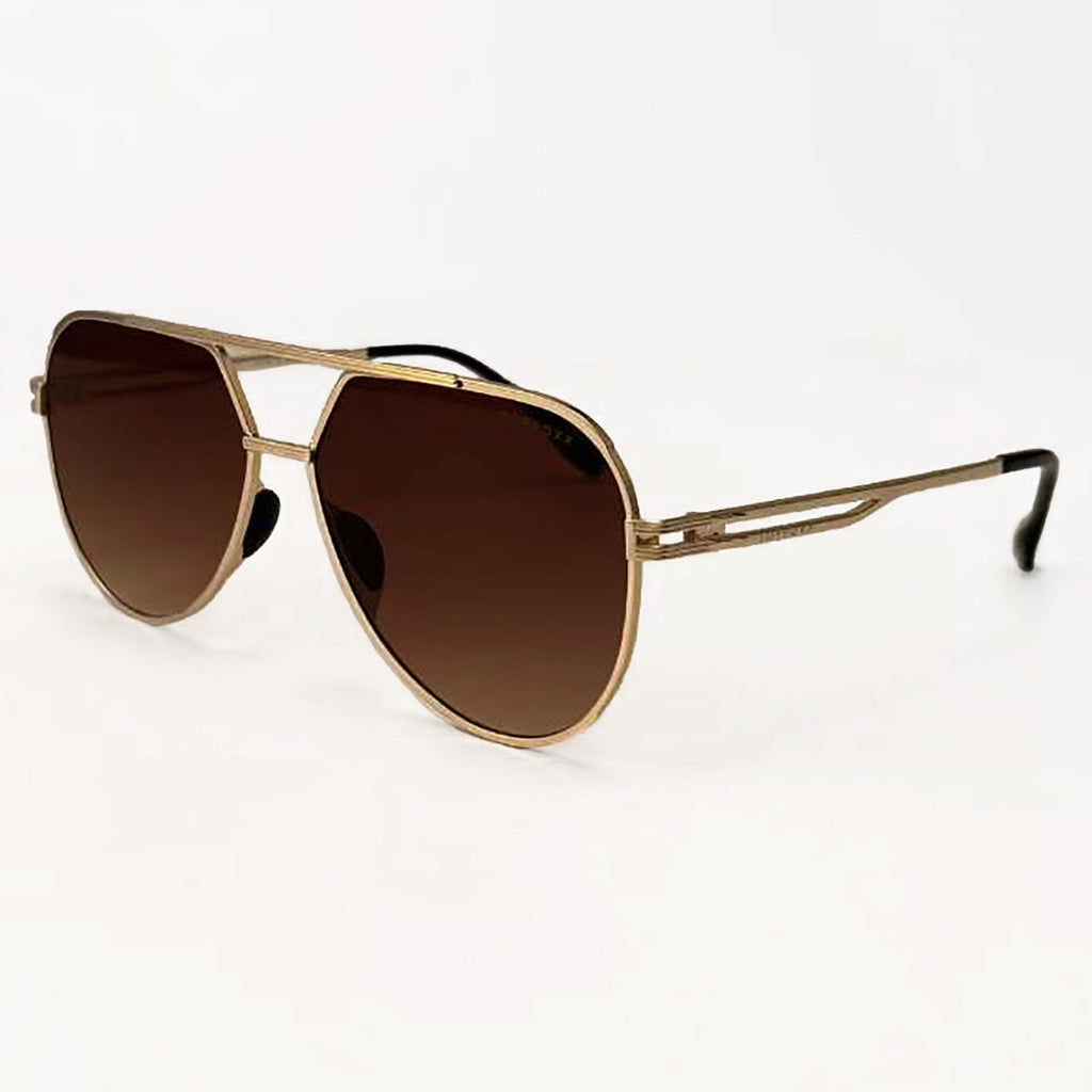 TopFoxx Untangled x Emily Rose Brown Tangle-Free Aviator Sunglasses