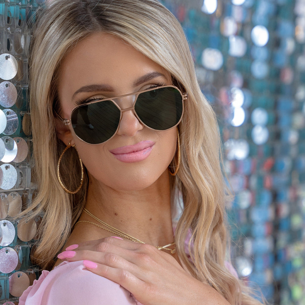 TopFoxx Untangled x Emily Olive Tangle-Free Aviator Sunglasses