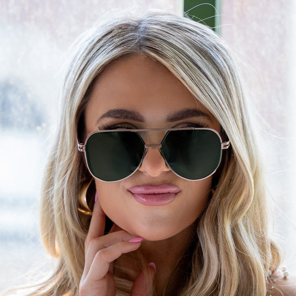 TopFoxx Untangled x Emily Olive Tangle-Free Aviator Sunglasses
