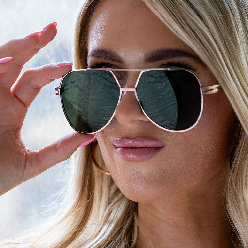 TopFoxx Untangled x Emily Olive Tangle-Free Aviator Sunglasses