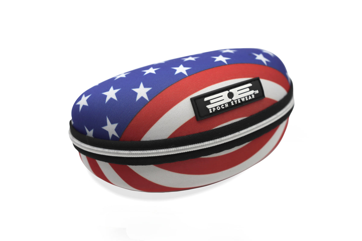 Epoch Eyewear Zippered Hard Sunglass Case – Black, Flag, Camo & Floral