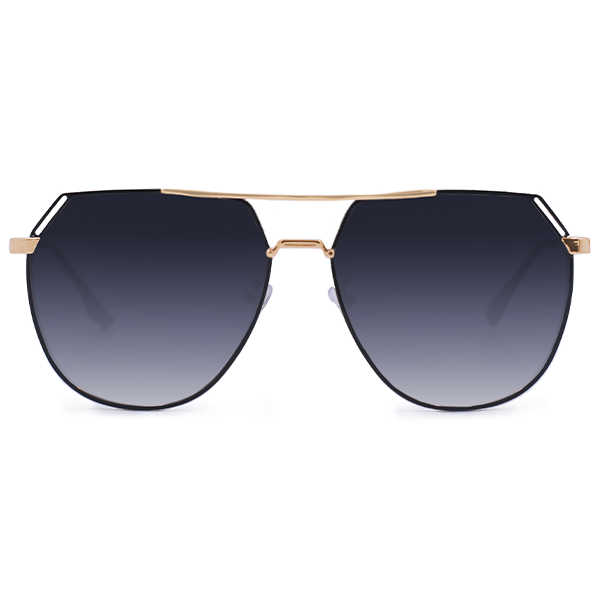 TopFoxx Farrah Midnight Square Aviator Sunglasses