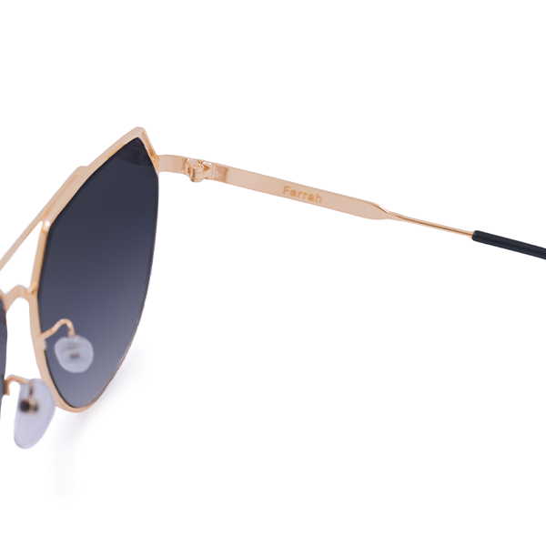 TopFoxx Farrah Midnight Square Aviator Sunglasses